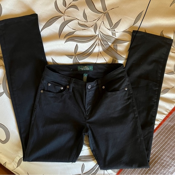 Ralph Lauren Black Mid-Rise Straight Leg Jeans Size 4 Excellent - Picture 3 of 7